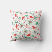 レッドクリスマスフラミンゴ数々のスクエア クッション (裏面)