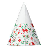 レッドクリスマスフラミンゴ数々のパーティー帽子 パーティーハット (裏面)