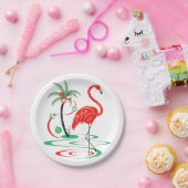 レッドクリスマスフラミンゴ紙プレート ペーパープレート (パーティー)