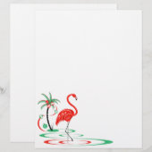 レッドクリスマスフラミンゴ紙 (正面/裏面)