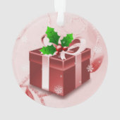 レッドクリスマスプレゼントオーナメント オーナメント (裏面)