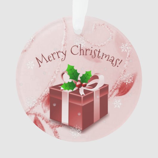 レッドクリスマスプレゼントオーナメント オーナメント (正面)