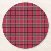 レッドクリスマスプレド飲料用コースター ラウンドペーパーコースター (正面)