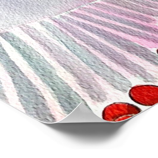 レッドクリスマスベリーの水の色のアー素晴らしト ポスター (角)