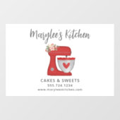 レッドクリスマスベーカリーパティシシェフビジネス ウィンドウサイン (シート)