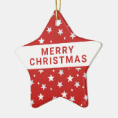 レッドクリスマスホリデーにホワイトスターズ セラミックオーナメント (左)