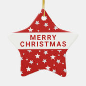 レッドクリスマスホリデーにホワイトスターズ セラミックオーナメント (裏面)