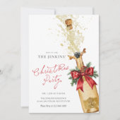 レッドクリスマスホリデーカクテルパーティの招待状 招待状 (正面)