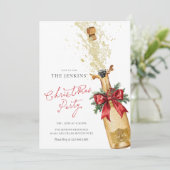 レッドクリスマスホリデーカクテルパーティの招待状 招待状 (スタンド正面)