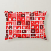 レッドクリスマスホリデーキュートツリートナカイ アクセントクッション (正面)