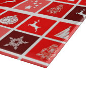 レッドクリスマスホリデーキュートツリートナカイ カッティングボード (角)