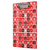 レッドクリスマスホリデーキュートツリートナカイ クリップボード (左)