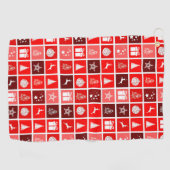 レッドクリスマスホリデーキュートツリートナカイ ゴルフタオル (横)