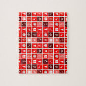 レッドクリスマスホリデーキュートツリートナカイ ジグソーパズル (縦)