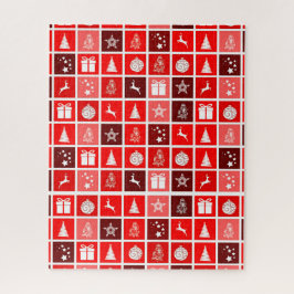 レッドクリスマスホリデーキュートツリートナカイ ジグソーパズル