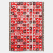 レッドクリスマスホリデーキュートツリートナカイ スローブランケット (正面縦)