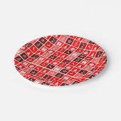 レッドクリスマスホリデーキュートツリートナカイ ペーパープレート (アングル)