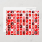 レッドクリスマスホリデーキュートツリートナカイ ポストカード (正面/裏面)