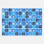 レッドクリスマスホリデーキュートツリートナカイ ラッピングペーパーシート (正面2)