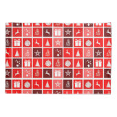 レッドクリスマスホリデーキュートツリートナカイ 枕カバー (裏面)