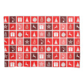 レッドクリスマスホリデーキュートツリートナカイ 枕カバー (正面)