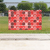 レッドクリスマスホリデーキュートツリートナカイ 横断幕 (インサイチュ)