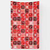 レッドクリスマスホリデーキュートツリートナカイ 横断幕 (縦)