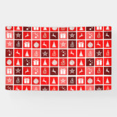 レッドクリスマスホリデーキュートツリートナカイ 横断幕 (横)