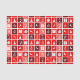 レッドクリスマスホリデーキュートツリートナカイ 薄葉紙