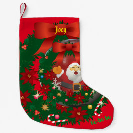 レッドクリスマスホリデーサンタストッキング スモールクリスマスストッキング