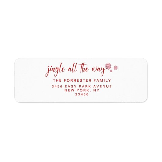 レッドクリスマスホリデージンルオールザウェイ ラベル (正面)