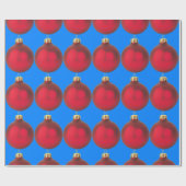 レッドクリスマスホリデーデコレーション ラッピングペーパー (フラット)