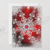 レッドクリスマスホリデーパーティーウィンターワンダーランド 招待状 (裏面)