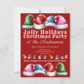 レッドクリスマスホリデーパーティー 招待状 (正面)