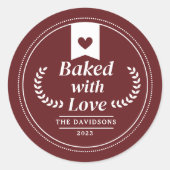 レッドクリスマスホリデーベーキングギフト ラウンドシール (正面)