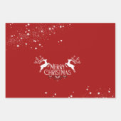 レッドクリスマスホリデーラッピング紙シート ラッピングペーパーシート (正面)