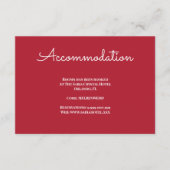 レッドクリスマスホリデー結婚ズアコモデーション エンクロージャーカード (正面)