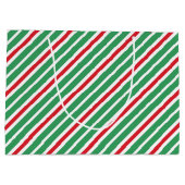 レッドクリスマスボウペパーミントホリデー抱き枕 ラージペーパーバッグ (裏面)