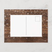 レッドクリスマスボウ&ウッド |クリスマスフォトコラージュ シーズンポストカード (裏面)