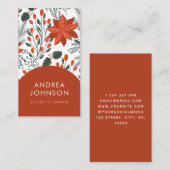 レッドクリスマスボタニカル&アーチベリーフルーツ冬 名刺 (正面/裏面)