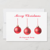 レッドクリスマスボードデコレーションフォトフラットカード (正面)