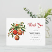 レッドクリスマスボードビーズウィズホリーフェスティバル サンキューカード (スタンド正面)