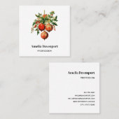 レッドクリスマスボードビーズウィズホリーフェスティバル スクエア名刺 (正面/裏面)