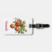 レッドクリスマスボードビーズウィズホリーフェスティバル ラゲッジタグ (正面横)