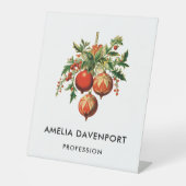 レッドクリスマスボードビーズウィズホリーフェスティバル 台座サイン (正面)