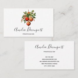 レッドクリスマスボードビーズウィズホリーフェスティバル 名刺