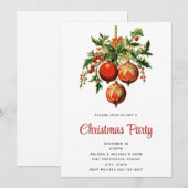 レッドクリスマスボードビーズウィズホリーフェスティバル 招待状 (正面/裏面)