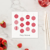 レッドクリスマスボールペーパーナプキン スタンダードカクテルナプキン (インサイチュ)