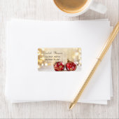 レッドクリスマスボールホリデー ラベル (インサイチュ)