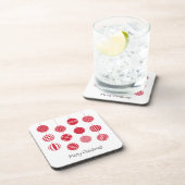 レッドクリスマスボール懸命プラスチックコースター コースター (右側)